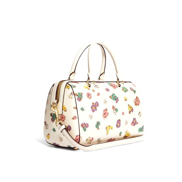 NWT $350 Original COACH Rowan Satchel Spaced Floral Field Print Off White CA229 - Picture 2 of 14